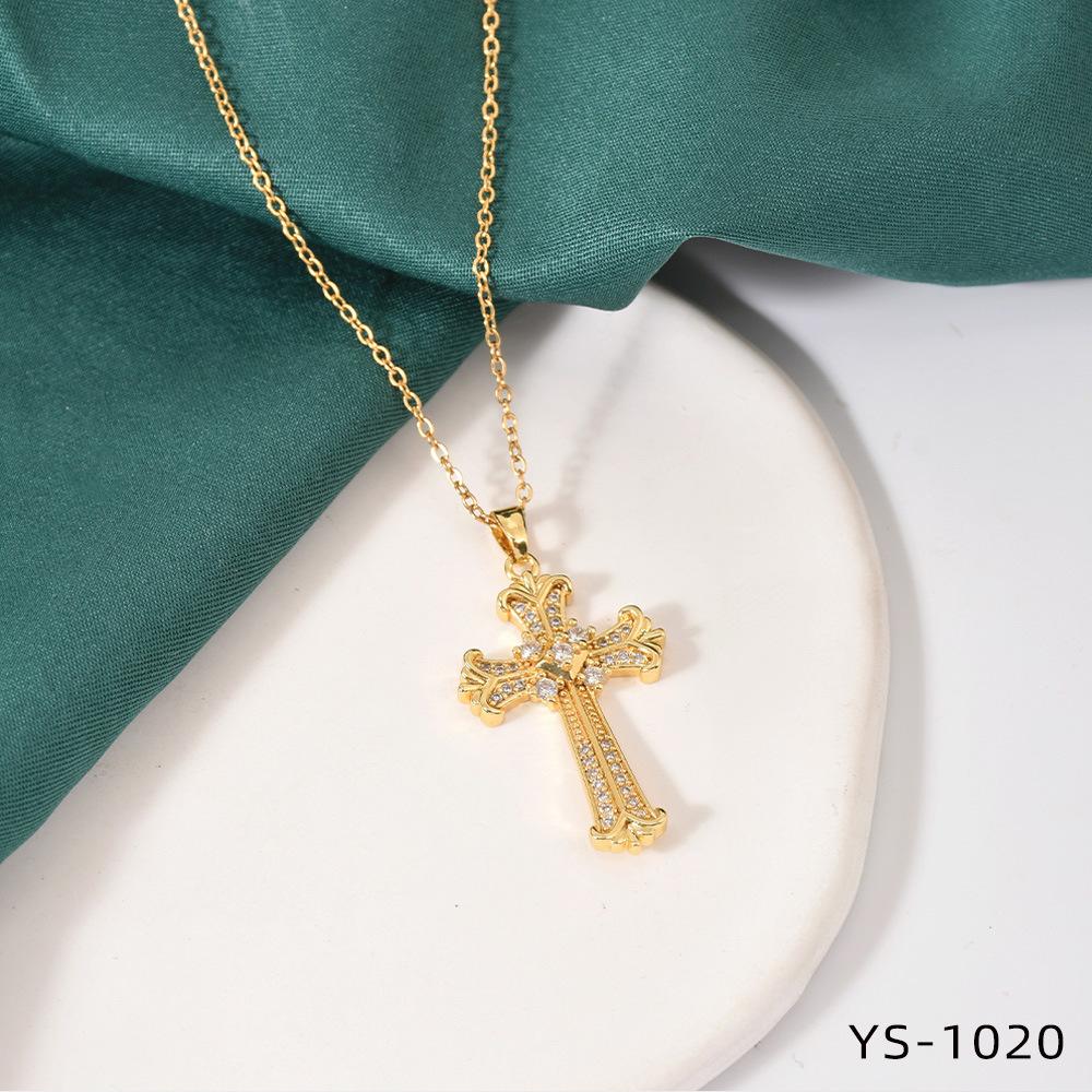 Fashion Trendy Titanium Steel Cross Necklace Women Luxury Versatile Accessory