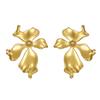 18K Gold French Stainless Steel Flower Stud Earrings - Elegant Autumn/Winter Fashion Accessories