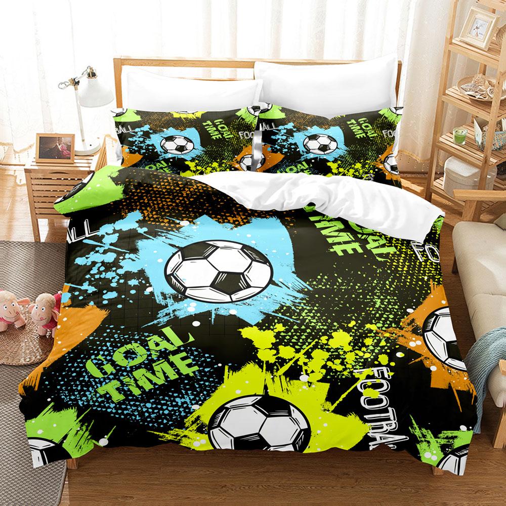 3D Printed Basketball Football Duvet Cover Set Soft Comfortable No Core Home Textile Decor for Boys Gift