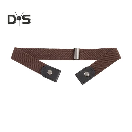 Canvas Lazy Belt Elastic Rubber Band Visible Snap Button Adjustable Slide Buckle Waistband Jeans Pants Accessories