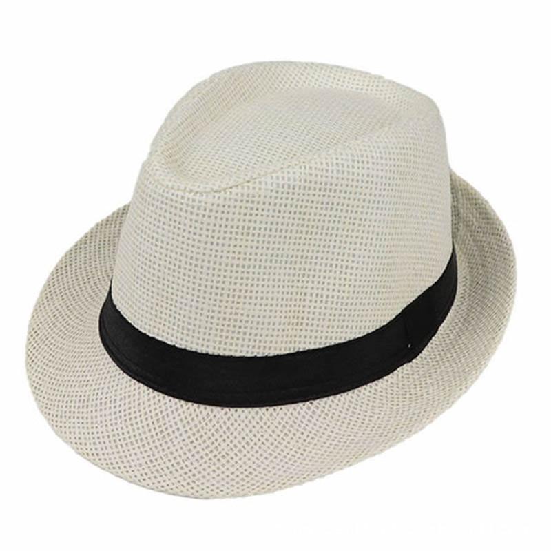 Unisex British Style Straw Jazz Fedora - Ideal Spring/Summer Sun Hat for Outdoor, Parent-Child Matching
