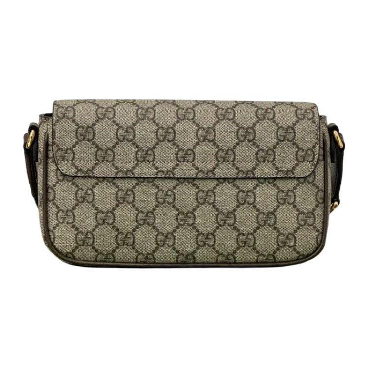 Gucci Ophidia Podwójne G Logo Zapięcie na zatrzask Płótno i Skóra Mini Torba na Ramię Damska torba na ramię Brązowy 764961-96IWG-8745