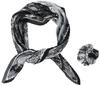 Cuco Women's Sketch-Style Pleated Scarf with Scrunchie, Black (2353121509)