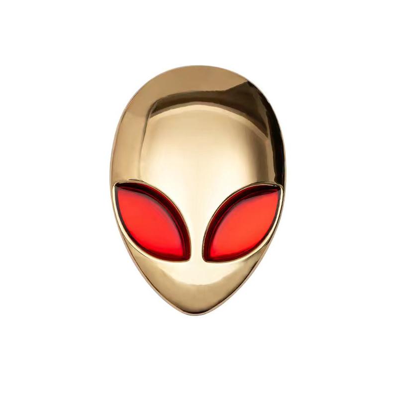

Metal 3D Alienware Alien Head UFO Logo Badge Emblem Decals Motorcycle Car Trunk Body Windows Sticker Auto Styling Accessories 5.2cm x 3.7cm