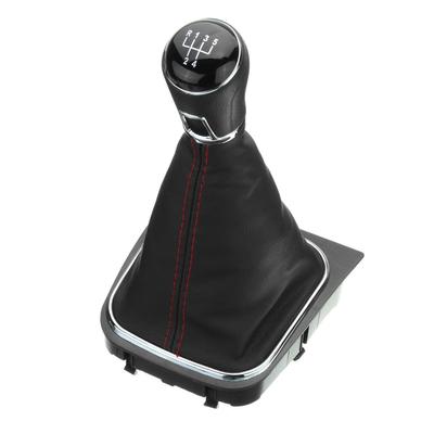 Auto 5/6 versnellingspookknop stofdichte afdekking voor VW Golf/MK6 2009-2012 PU lederen pookknop hoeshoes bruikbaar