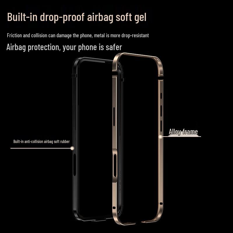 IM-CHEN MagSafe Alloy Frame Rotating Stand iPhone Case