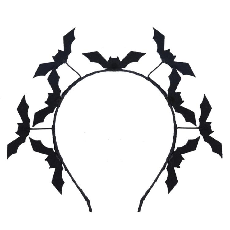 Essential Black Bat Hair Band Hairpieces for Halloween Costumes and Stage Performances Gothic Hair Accessories