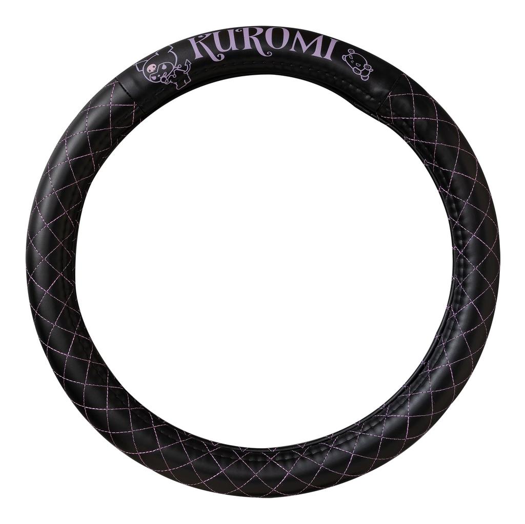 SEIWA Kuromi Sanrio Quilted Steering Wheel Fits Cars from Suitable for Kei and Standard Easy Protective Steering Wheel Officially Licensed Kuromi