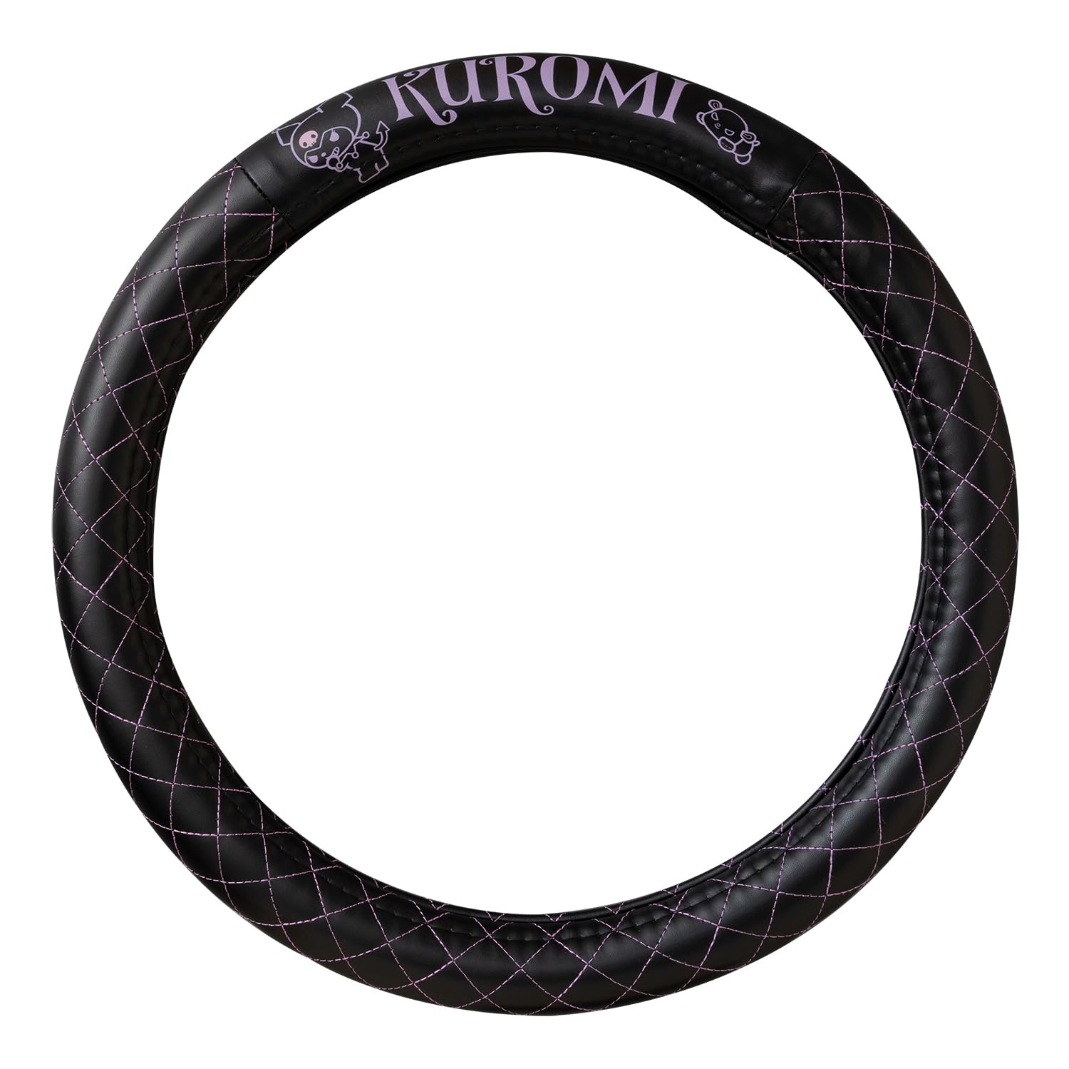 

SEIWA Kuromi Sanrio Quilted Steering Wheel Fits Cars from Suitable for Kei and Standard Easy Protective Steering Wheel Officially Licensed Kuromi