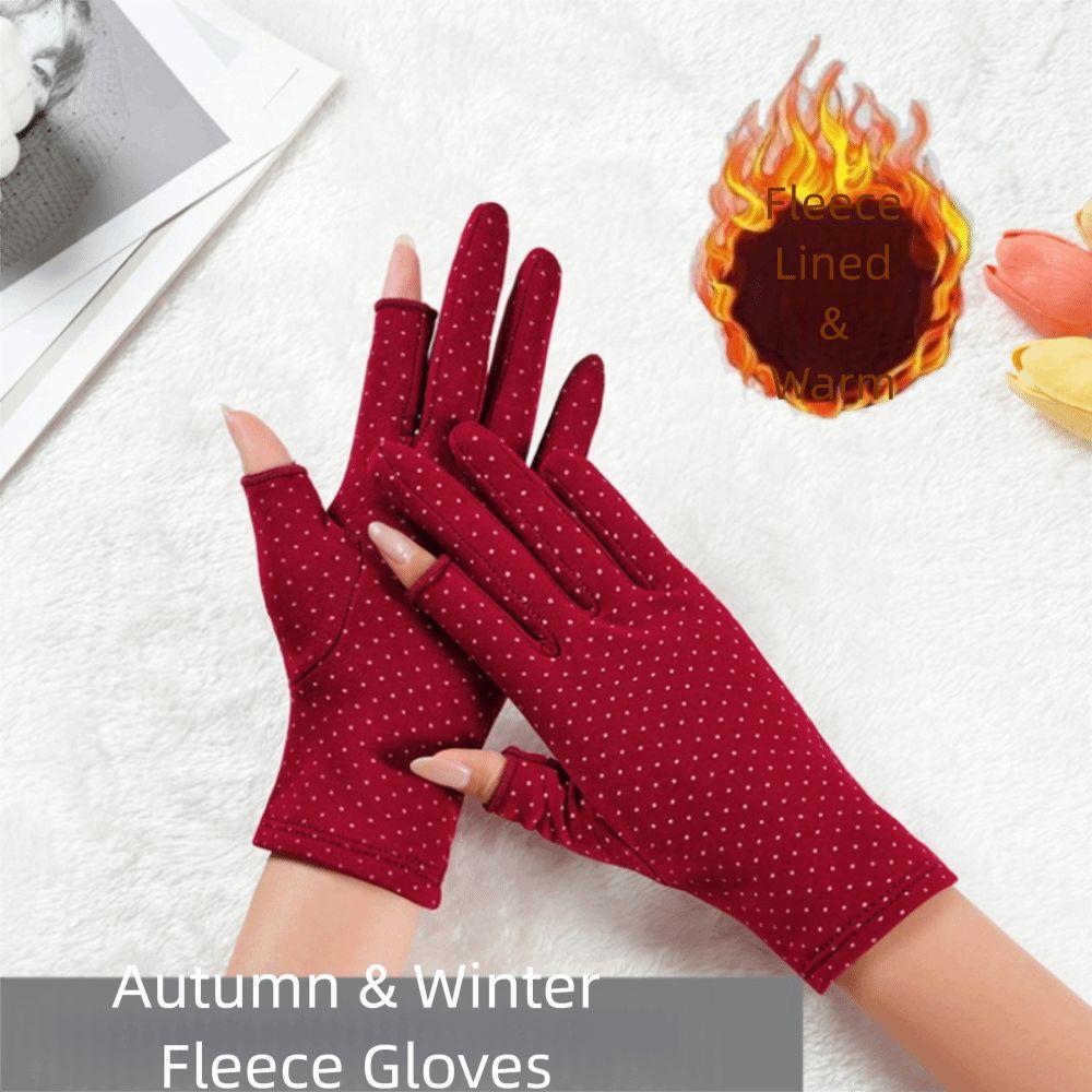 Lining Fleece Women's Winter Gloves Warm Driving Gloves Fashion Velvet  Mittens  Running