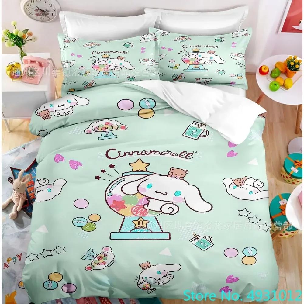 Cartoon Anime Sanrio Cinnamoroll Melody Bedding Set Kawaii Quilt Cover Duvet Cover Pillowcase Kids Girls Single Twin King Size
