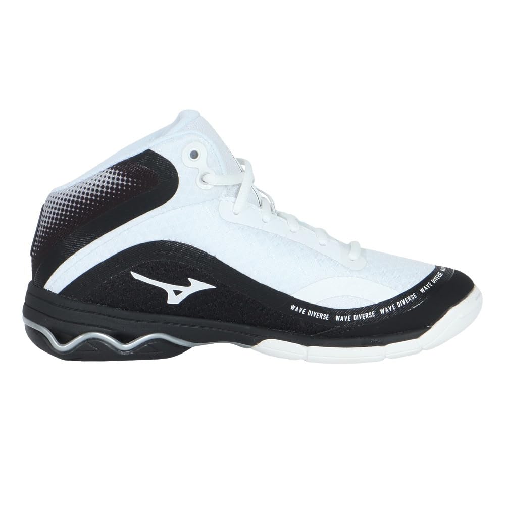 Mizuno Wave Diverse DE 2 Fitness White x Black x Light 2E Shoes, Indoor, Studio, Gym, Exercise, Gray, 27.0 cm,
