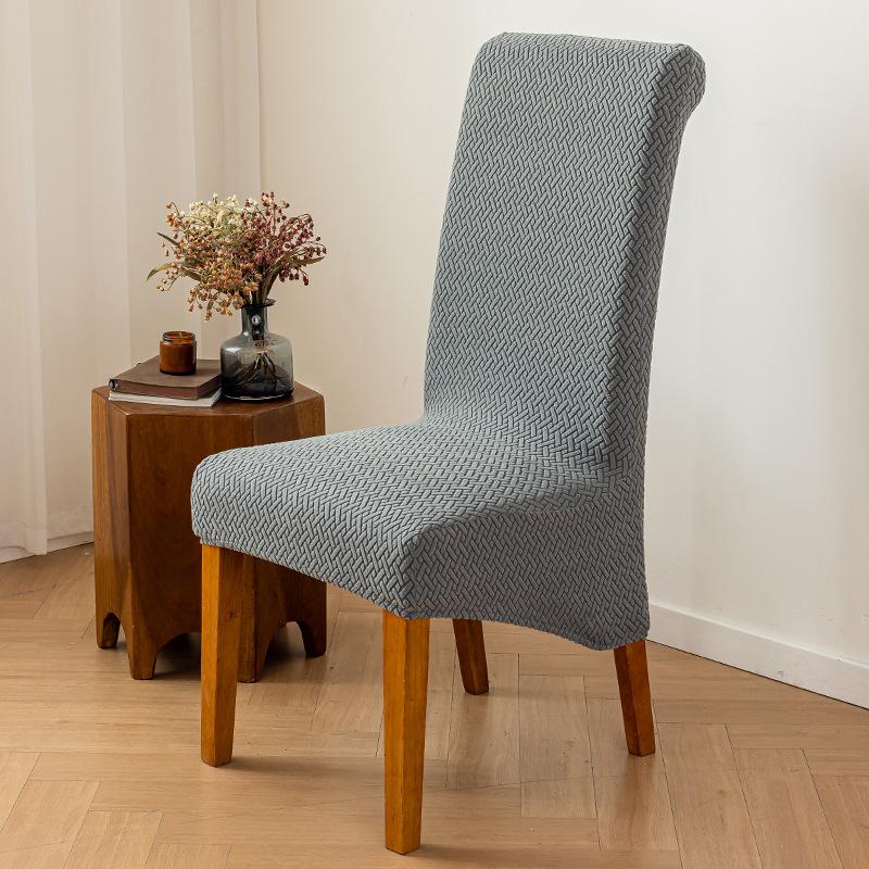 

Long Checked Jacquard Larger Chair Cover for Home Use Chair Cover Hotel Dining Chair Cover Universal Elastic Chair Cover 35*38cm