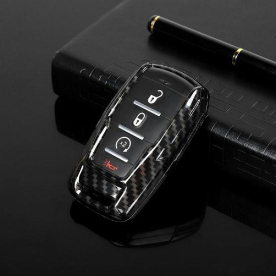Carbon Fiber Key Fob Cover Protector Case For Dodge Ram 1500 2018+ Accessories