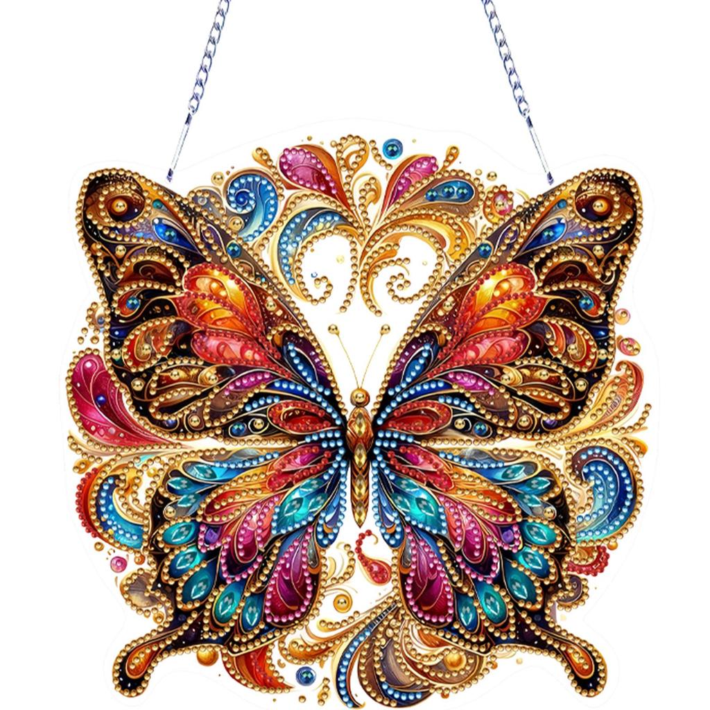 Kits d'Art Diamant 2D/Plat Acrylique DIY Forme Spéciale Pendentifs Diamants Strass Art Diamant Pendentifs Fenêtre Décor Mural pour Maison et Fenêtres