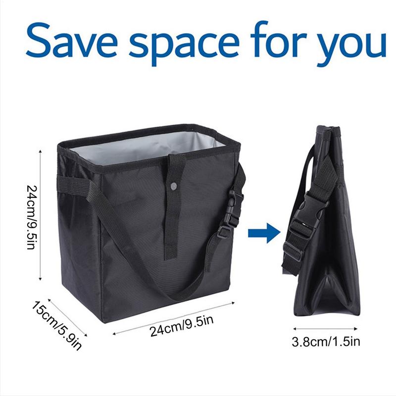 Car Trash Can Garbage Bag 8.5L Large Capacity Waterproof Foldable Car Garbage Organizer Portable Trash Bag With Adjustable Strap