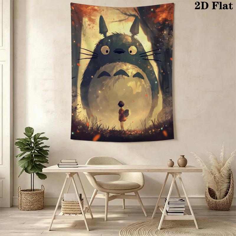 Neighbor Totoro Adventure Forest Tapestry Background Cloth Wallmounted Work Of Art Christmas Gift Atmospheric Background Cloth