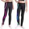 Pantaloni de Dans Extensibili cu Imprimeu Colorat în Dungă pentru Fete Talie Elastică Pantaloni Sport Long Casual