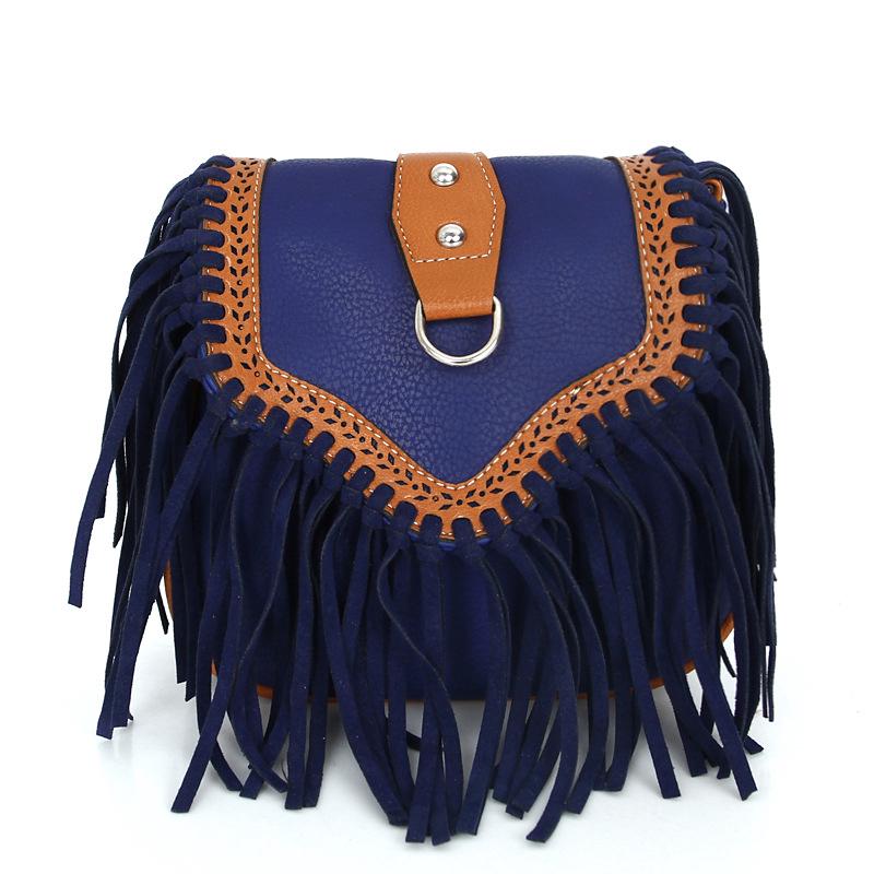 Bohemian Tassel Messenger Bag Sen Series Women'S Bag Newest Fashion Retro Shoulder Frosted Messenger Bag Women Leather