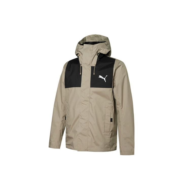 PUMA Outdoor Colorblock logo Sports Hooded Jacket Gray Men s 848287-40 XS