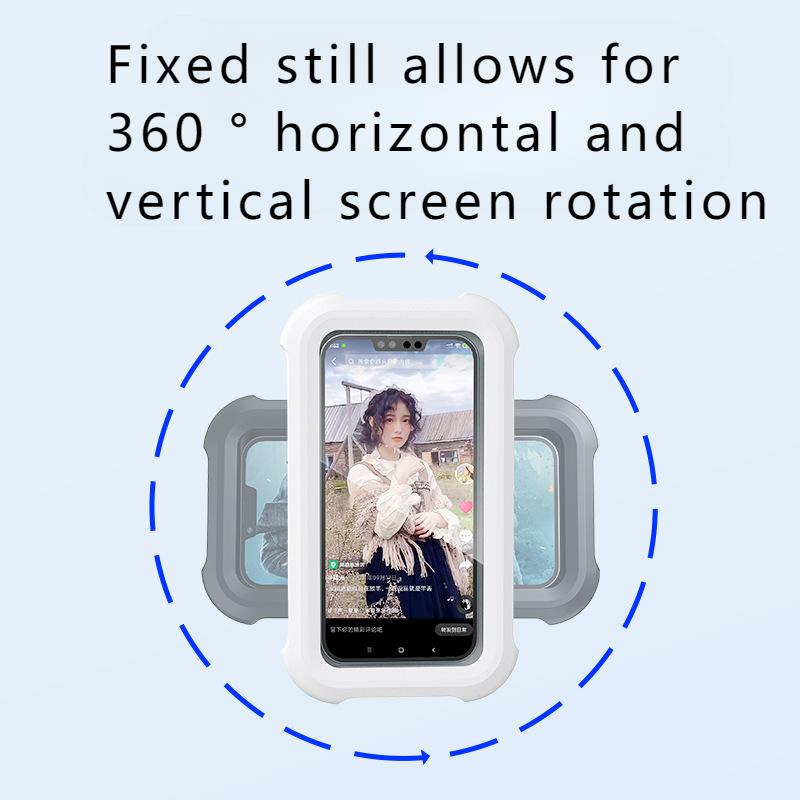 Waterproof Fog-proof Bathroom Mobile Phone Holder Wall-mounted Mobile Phone Box with 360° Rotation for Shower and Bathrooms