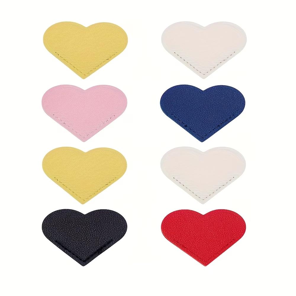 Heart-Shaped Faux Leather Corner Bookmarks, Multi-Colored Protective Book Covers, Heart-Shaped Bookmarks, Page Corner Bookmarks