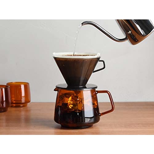 KINTO SEPIA Jug, 4 Cups, Amber, Microwave and Dishwasher Safe, with Graduations, 21749