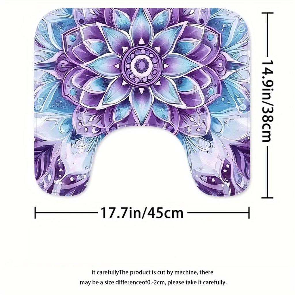 1/4Pcs Bathroom Shower Curtain Set Teal Bohemian Style Bathroom Curtain With 12 Hooks Non Slip Rugs Toilet Cover Mat Bathroom Partition