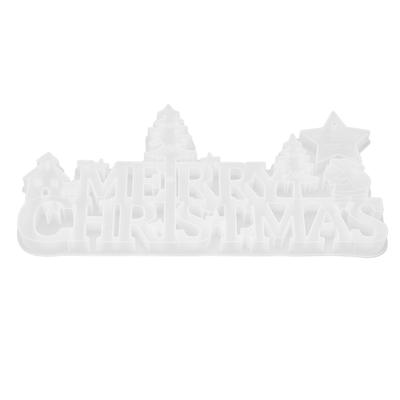 Christmas Silicone Resin Mold Easily Clean Reusable Safe Material 3D Letter Molds Resin for Holiday Decorations Gift