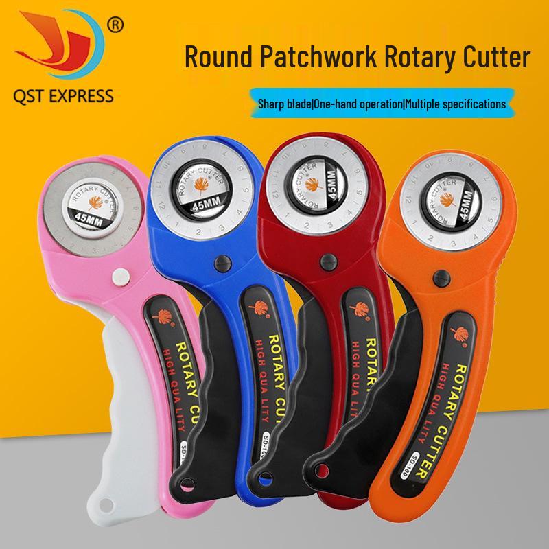 45mm Rotary Leather Cutter with Blades and Rubber Handle