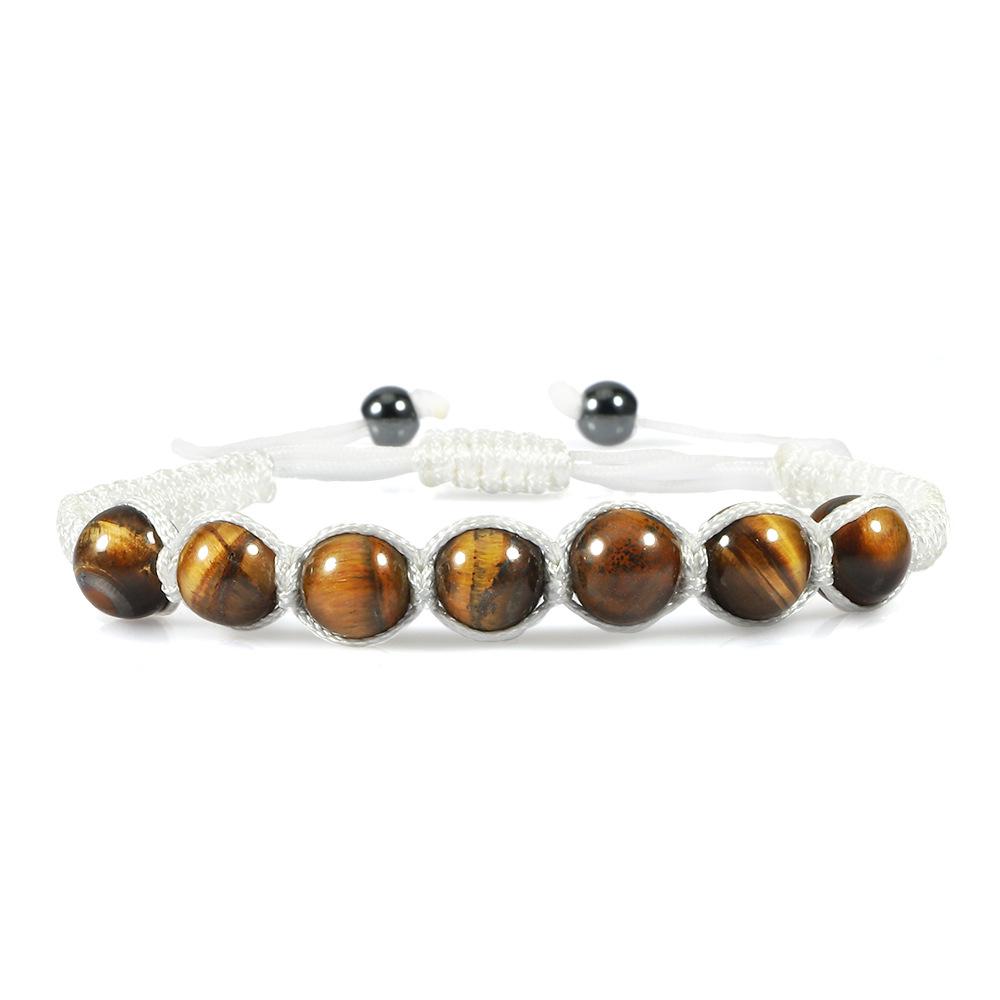 Men's Polka Dot & Tiger Eye Beaded Adjustable Bracelet