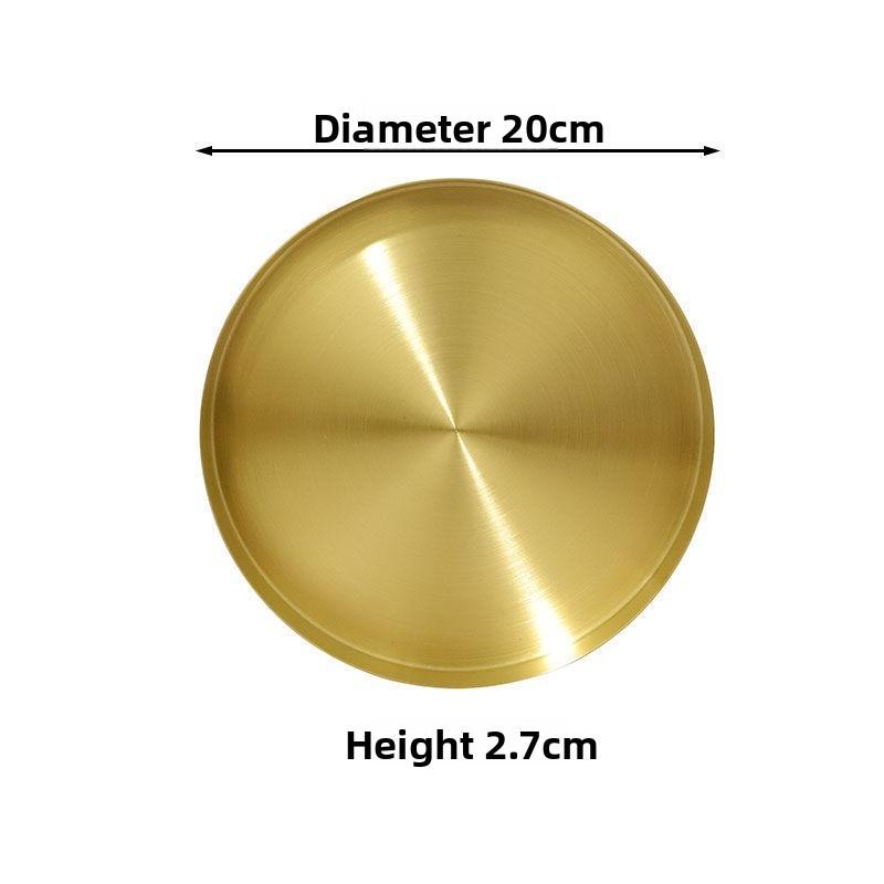 Elegant Metal Serving Plate With Electroplated Finish For Home And Hotel Use