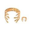 Popular Women's Bracelet Set Geometric Coral Plating Design Open Ring Versatile Jewelry