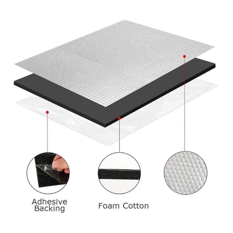 Automotive Noise Insulation Vibrations Damping Pad With Sound Absorbing Cotton For Vehicle Cabin Insulation