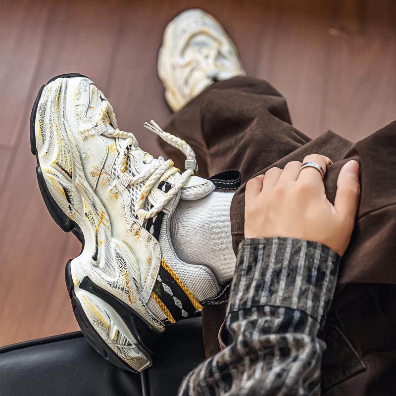 Pantofi Sport Casual de Modă pentru Bărbați, cu Top Jos, Pantofi Sport cu Talpă Groasă Confortabili pentru Studenți, Pantofi de Baschet Clasici Respirabili pentru Băieți