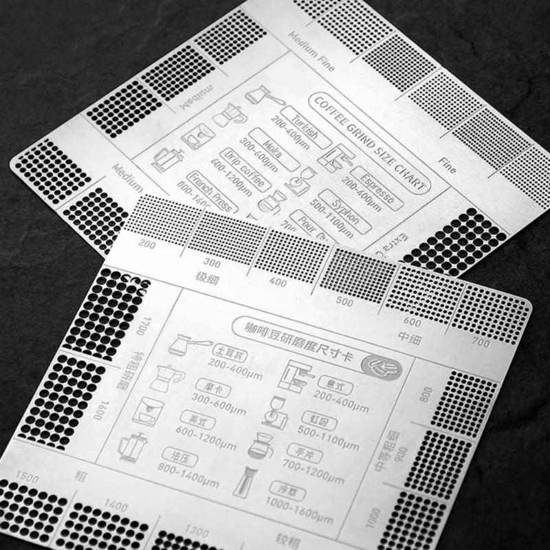Coffee Grind Reference Card Grinding Size Chart For Precise Brewing And Enhances Flavor for Home Kitchens And Cafes
