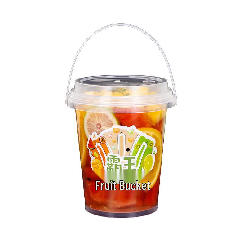1000ml Disposable Fruit Tea Cup - Large Capacity Handheld Bucket for Milk Tea