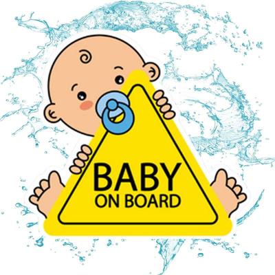Baby On Board Sticker 13.4X15cm Warning Safety Stickers Baby In Car Sticker Car Window Cling Reusable Waterproof Baby On Board