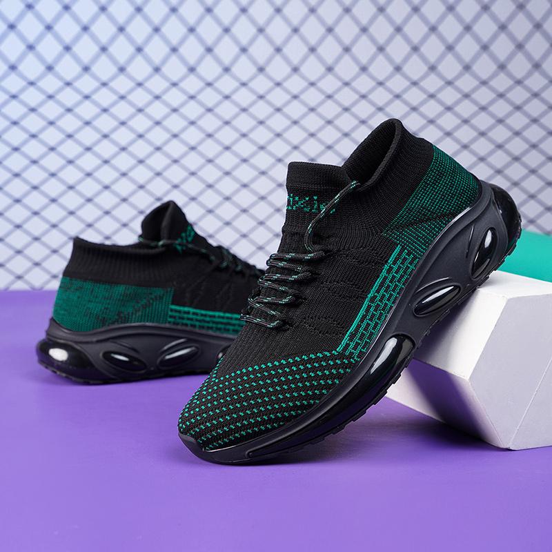 Men's Casual Sports Shoes Men's Foam Shock Absorption Sports Shoes Flying Mesh Breathable Socks Shoes