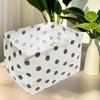 Polka Dot Fabric Storage Basket Foldable Desktop Organizer Box Waterproof Cloth Container For Home Bedroom Desk Tidy