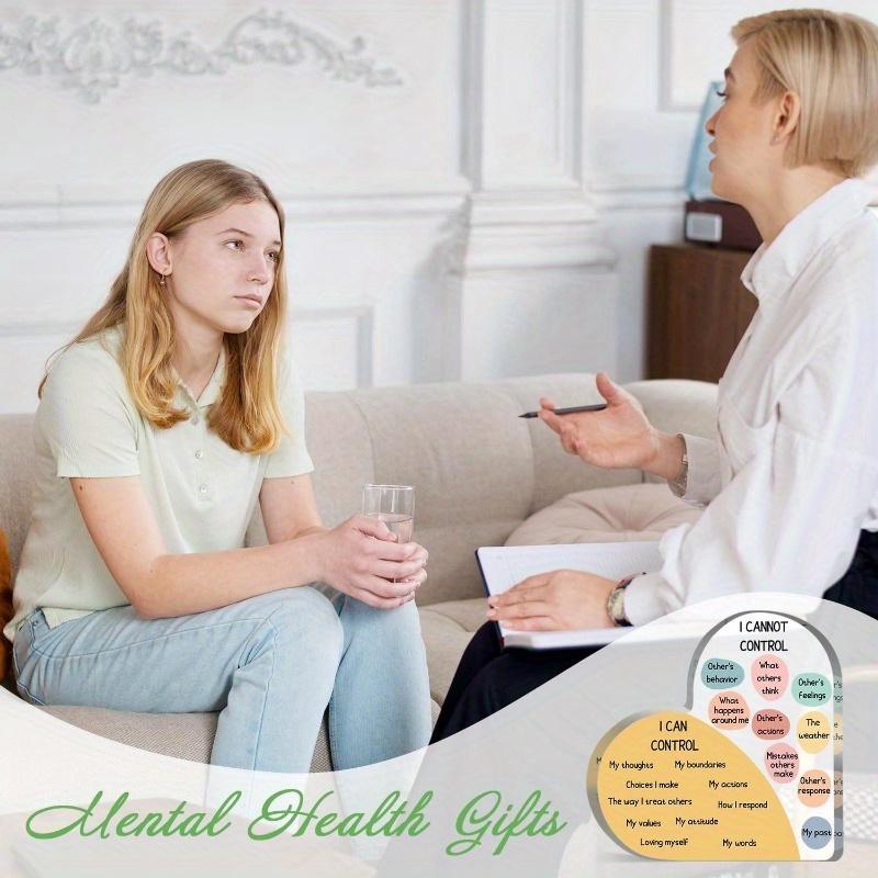 Things I Can Control Mental Health Decor, Acrylic Heart Gifts Mindfulness Decor for Therapy Office, School Counselor