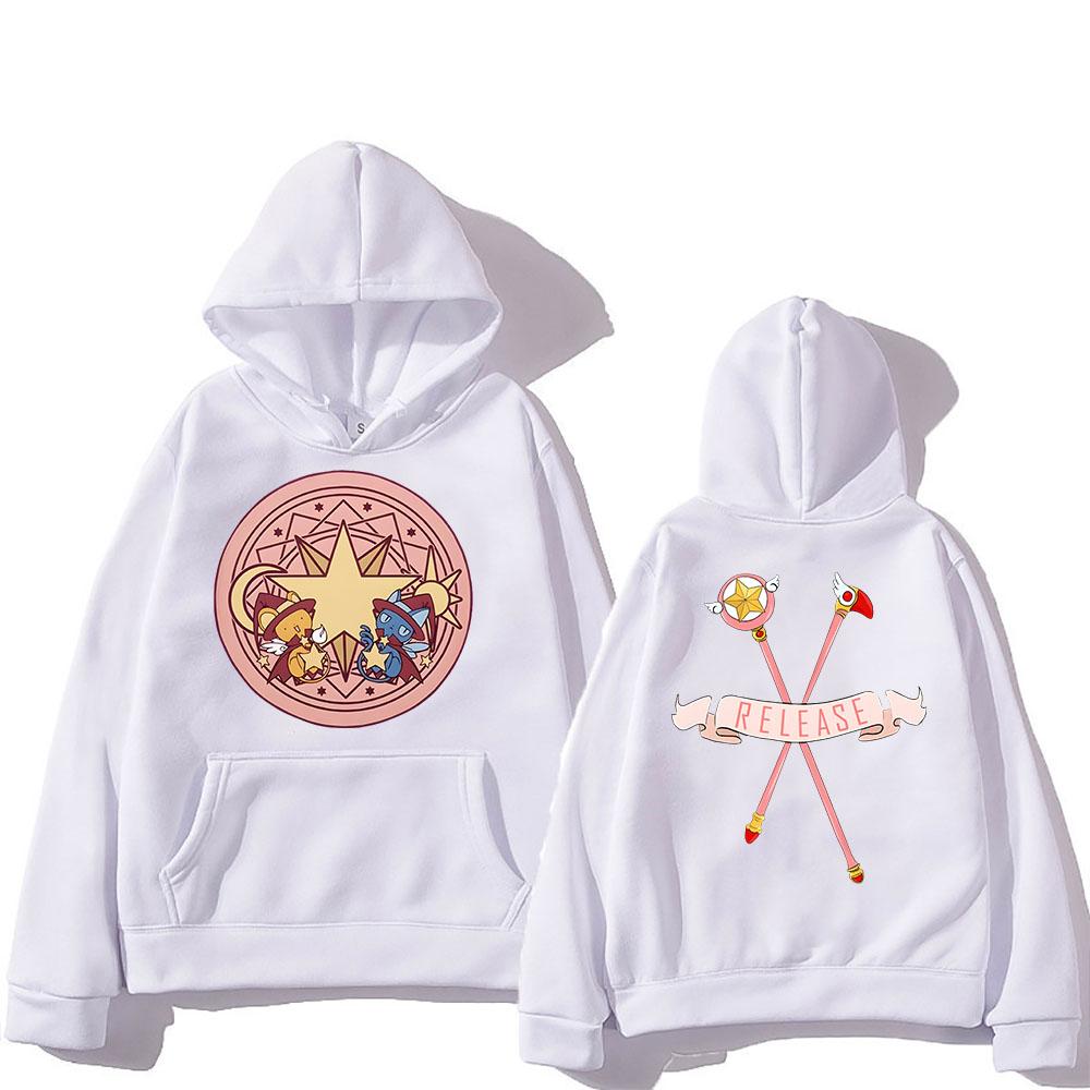 Cardcaptor Sakura-serien Magisk cirkel Släpp Huvtröjor Långärmad Dam/Herr Tecknad Sweatshirts Vinter Vardaglig Bekväm Pullovers med huva