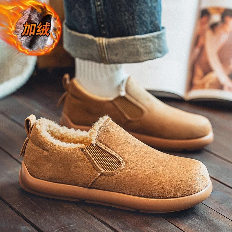 Shoes winter new outdoor light and comfortable foot-fitting lazy shoes fleece thickened soft-soled casual shoes