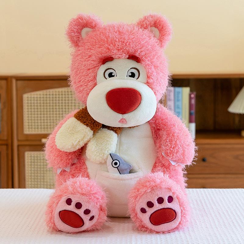 Little Fish Pocket Bear Plush Toy Children's Sleeping Pillow Cover Dolls Exchange Scarf Bear Car Ornaments