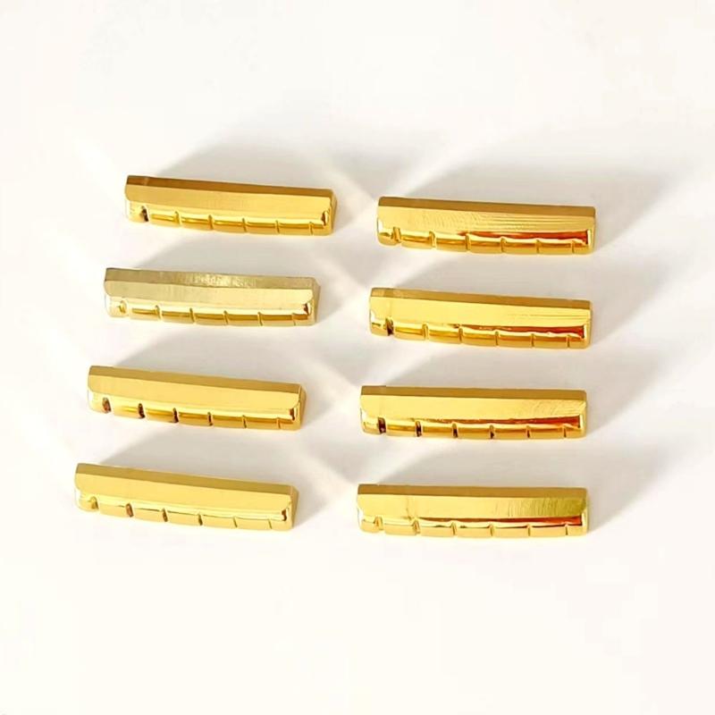 Tone Enhancing Brass Guitar Hardware Bundle with 9mm Height Optimized Nut Saddles Suitable for Crisp Musical Projection
