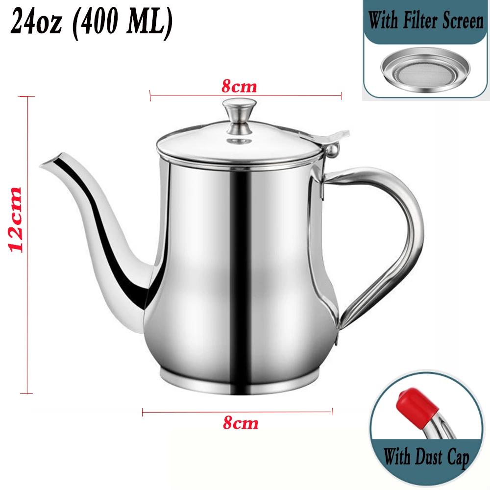 304 Stainless Steel Oil Can Kitchen Oil Filter Cup Household Filter Mesh Oil Tank Pot Leak Oil Leaking Oil Storage Tank Oil Pot