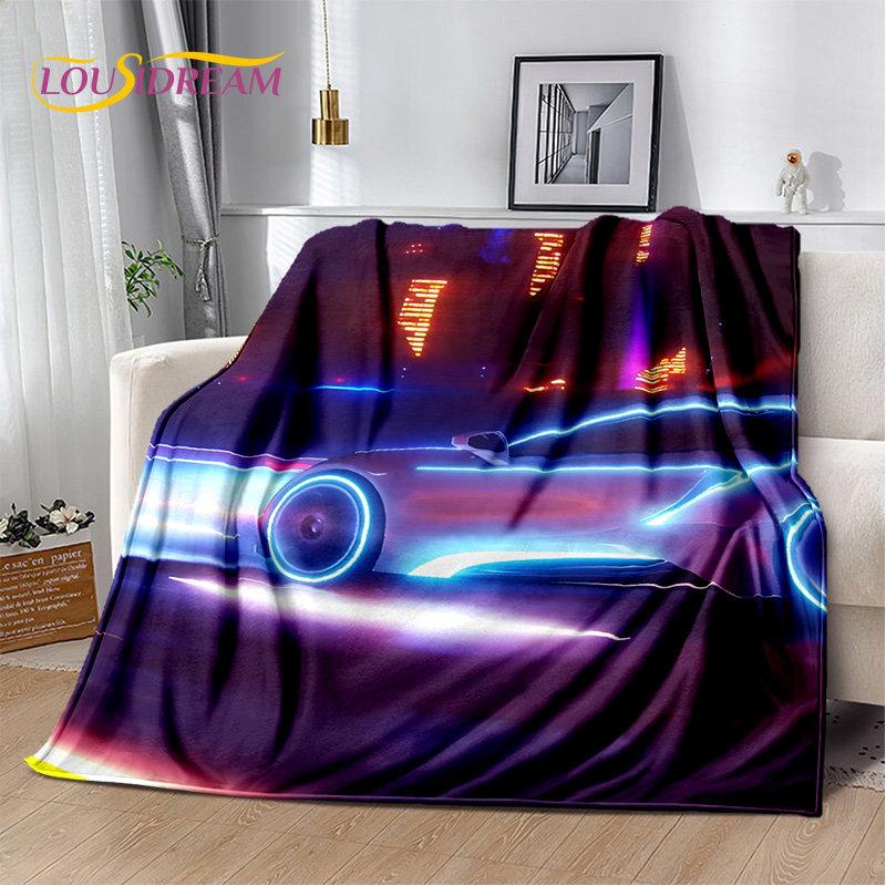 3D Racing Car Soft Plush Blanket,Flannel Blanket Throw Blanket for Living Room Bedroom Bed Sofa Picnic Hiking Leisure Napping