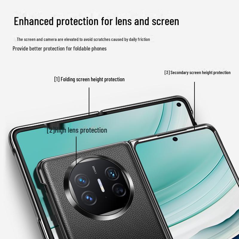 Huawei Mate X5 Leather Texture Folding Screen Case – Anti-Fall, All-Inclusive Protection