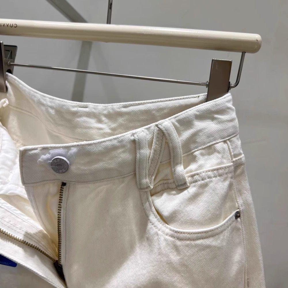 Plus Size High Waist White Jeans for Pear Shape Women - Loose, Slimming, Cropped, Straight Wide Leg Pants