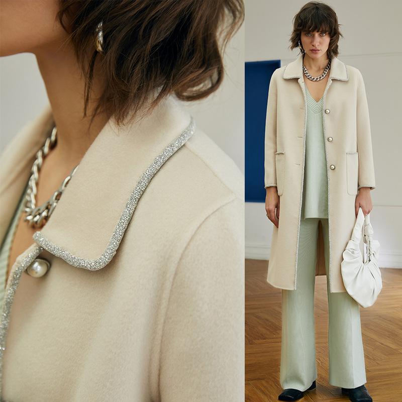 

Двустороннее кашемировое пальто осень-зима приталенное маленькое среднее и длинное шерстяное пальто XL 125 70kg